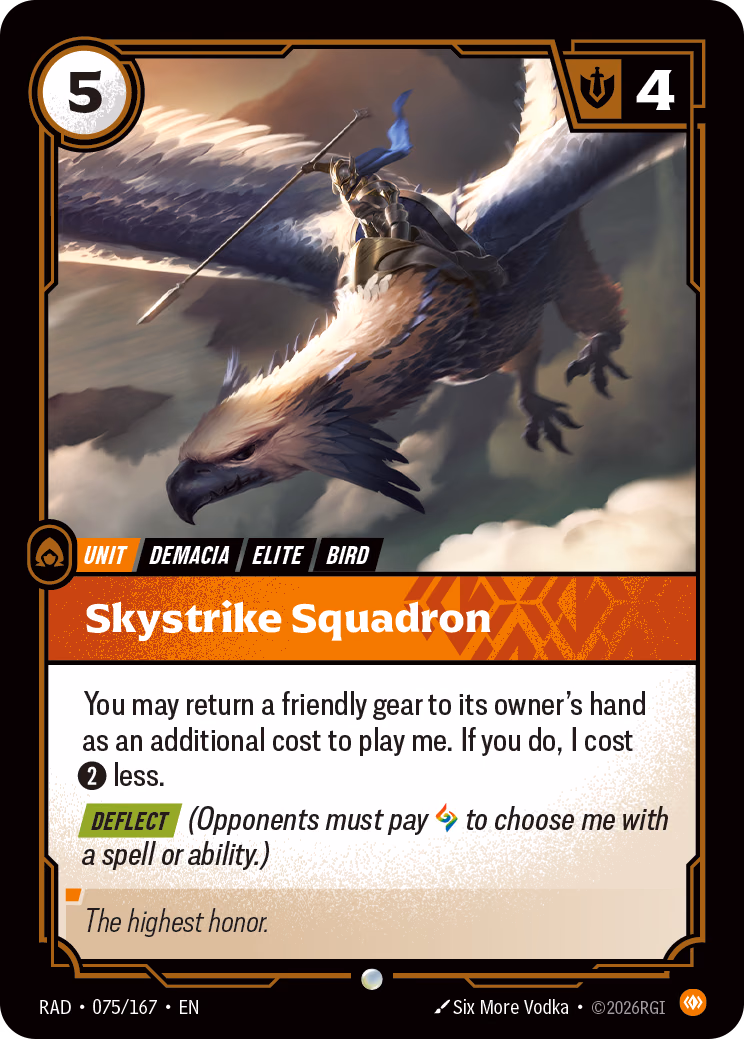 Skystrike Squadron RAD-075/167 Riftbound card