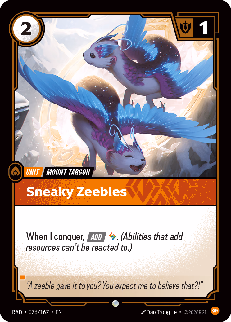 Sneaky Zeebles RAD-076/167 Riftbound card