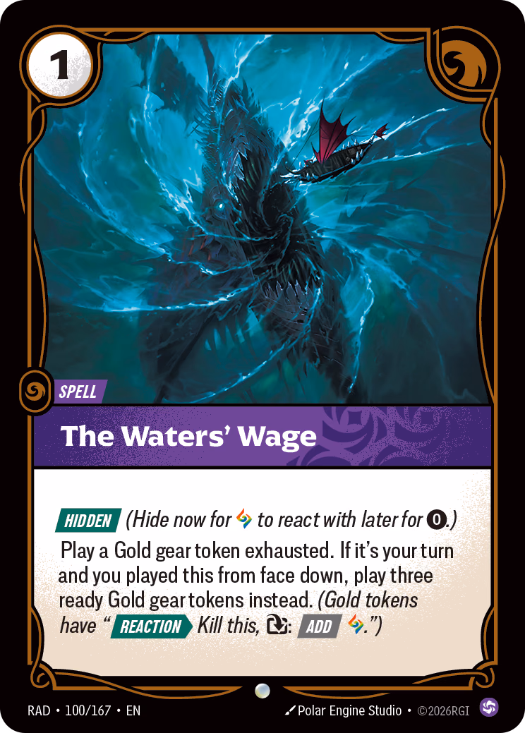 The Waters' Wage RAD-100/167 Riftbound card