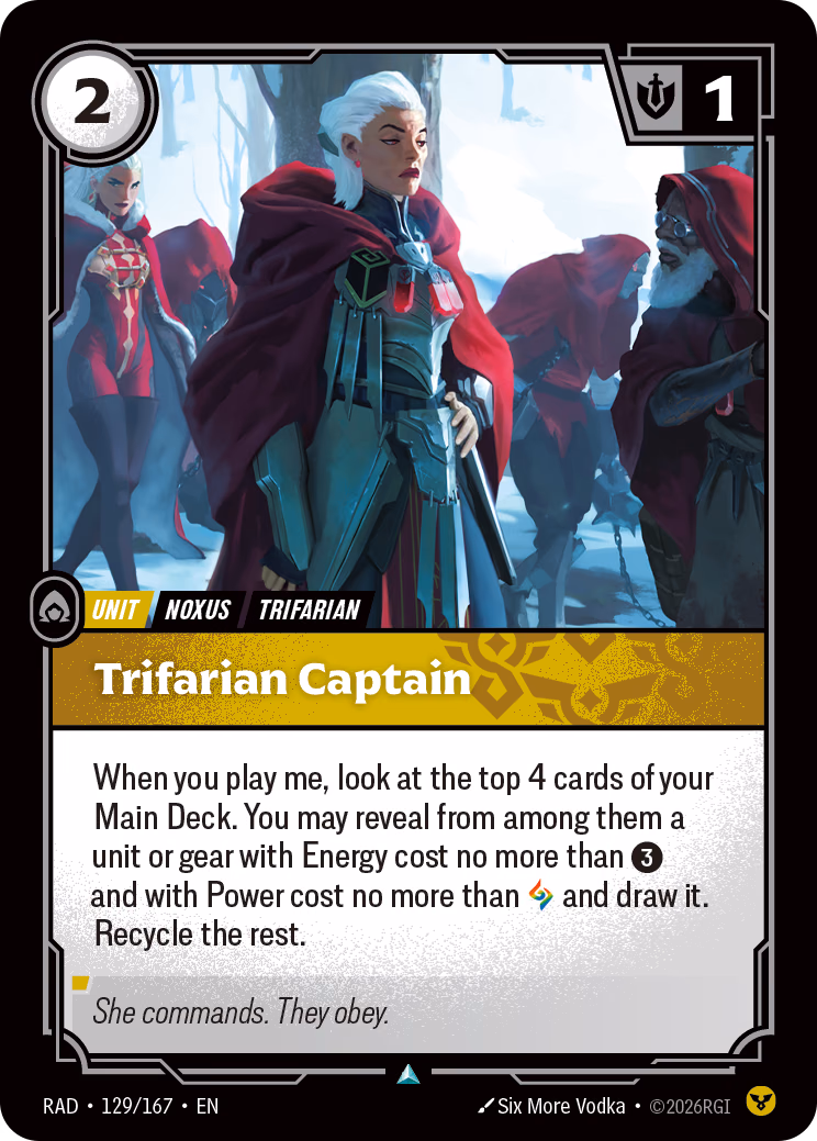Trifarian Captain RAD-129/167 Riftbound card