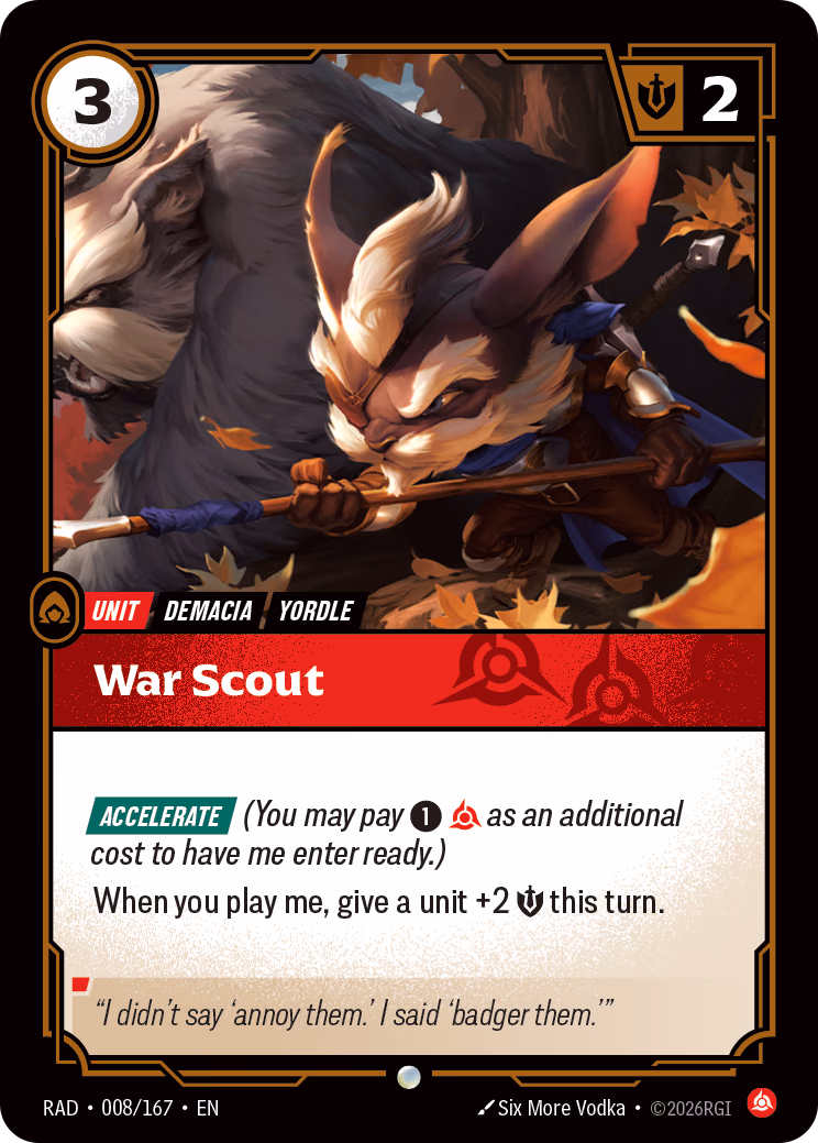 War Scout RAD-008/167 Riftbound card