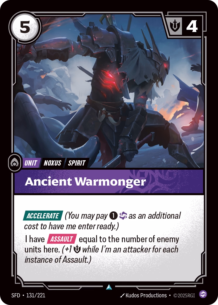 Ancient Warmonger SFD-131/221 Riftbound card