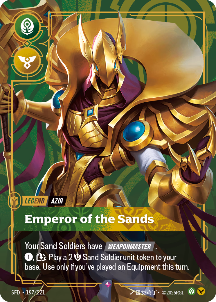 Azir, Emperor of the Sands SFD-197/221 Riftbound card