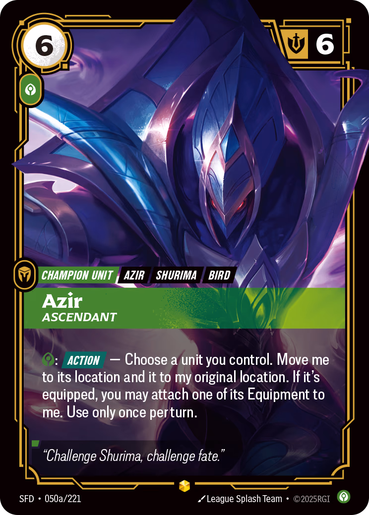 Azir SFD-050a/221 Riftbound card