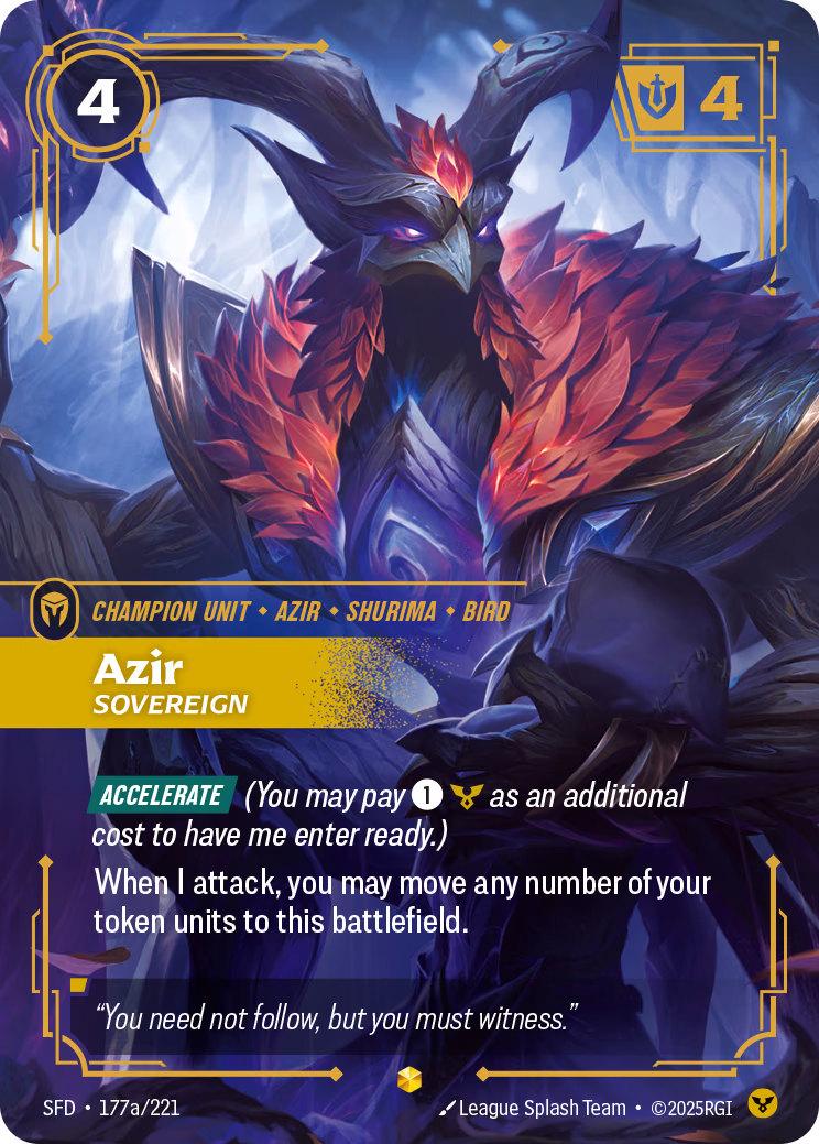 Azir (Alt Art) SFD-177a/221 Riftbound card