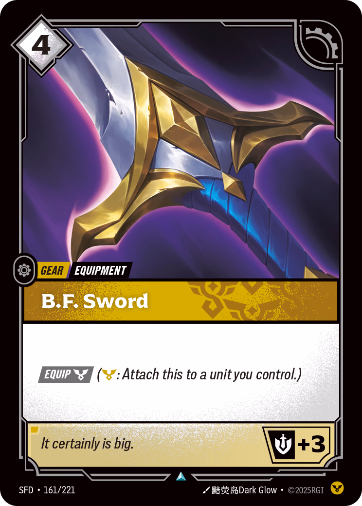 B.F. Sword SFD-161/221 Riftbound card