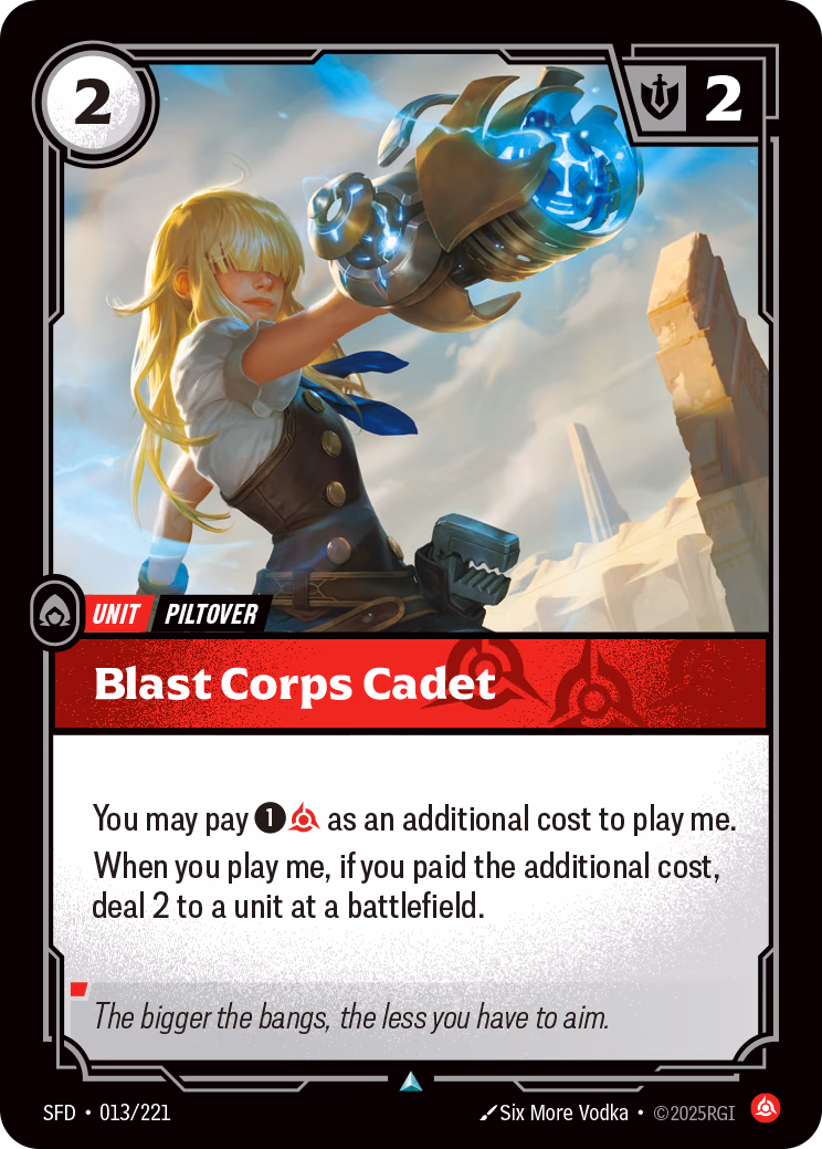 Blast Corps Cadet SFD-013/221 Riftbound card