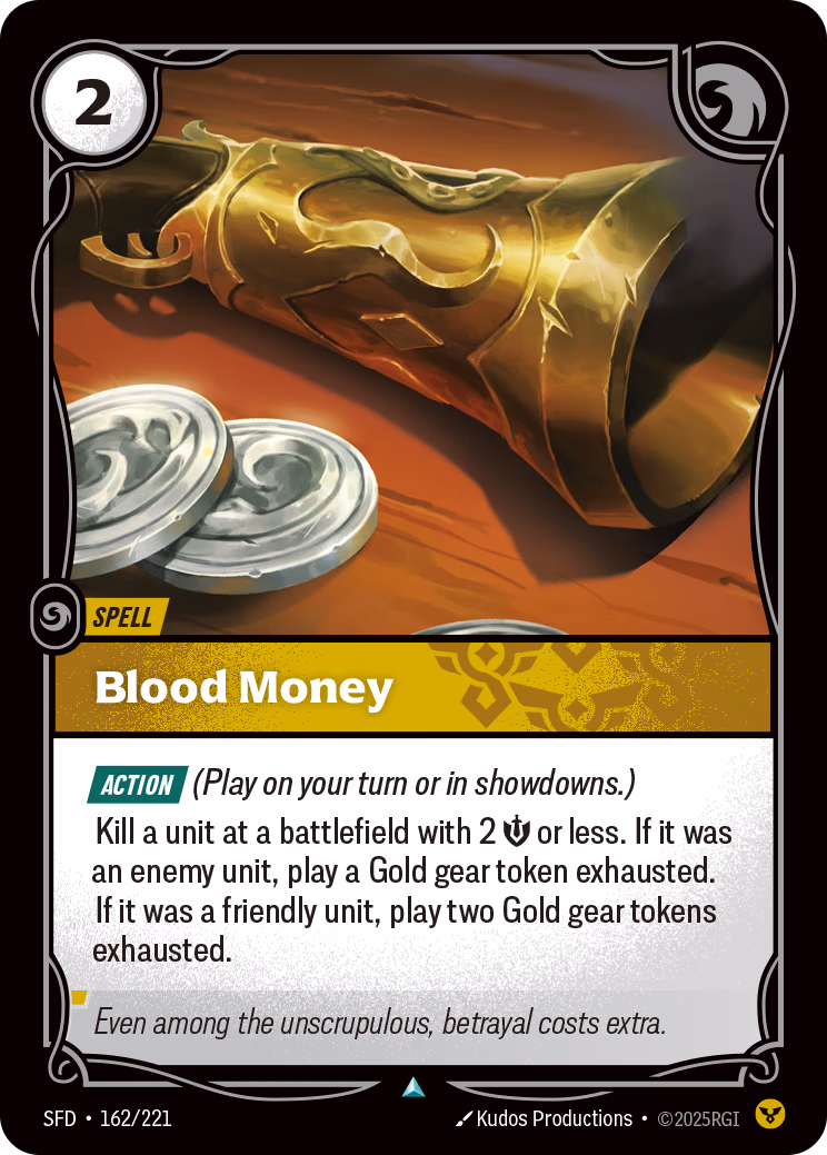 Blood Money SFD-162/221 Riftbound card