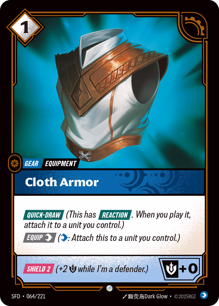 Cloth Armor SFD-064/221 Riftbound card