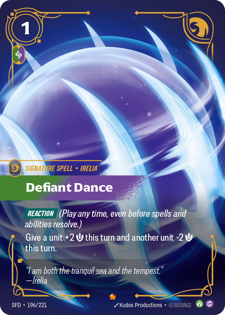 Defiant Dance SFD-196/221 Riftbound card