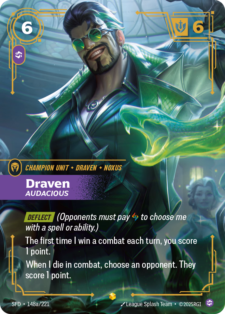 Draven, Audacious SFD-148a/221 Riftbound card
