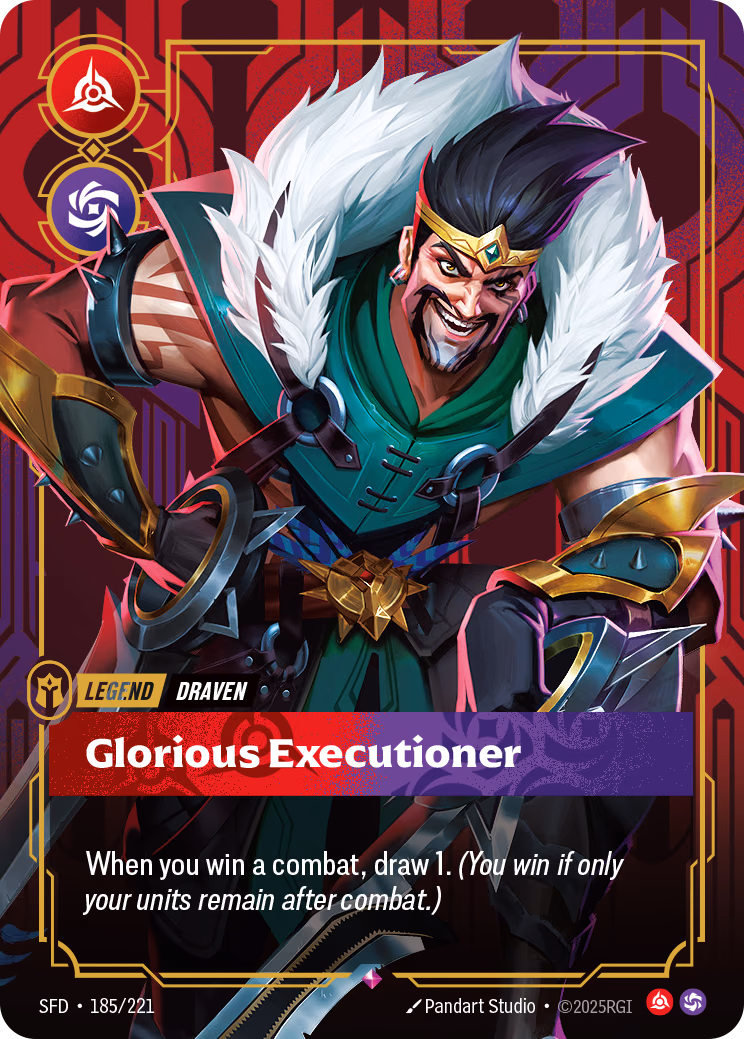Draven, Glorious Executioner SFD-185/221 Riftbound card