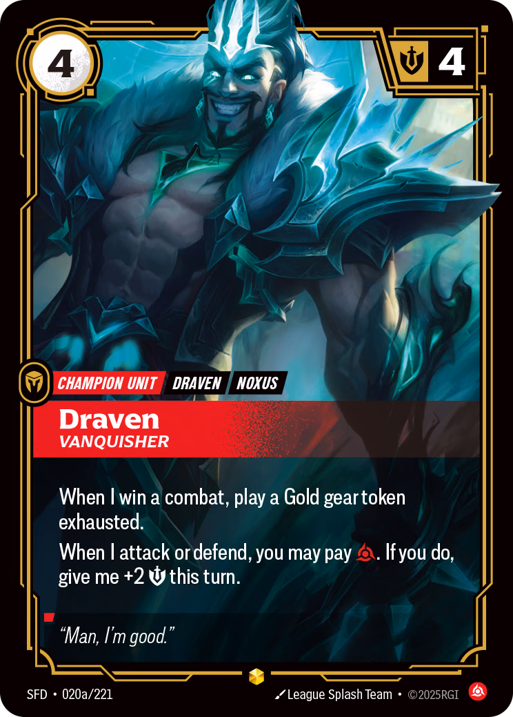 Draven SFD-020a/221 Riftbound card