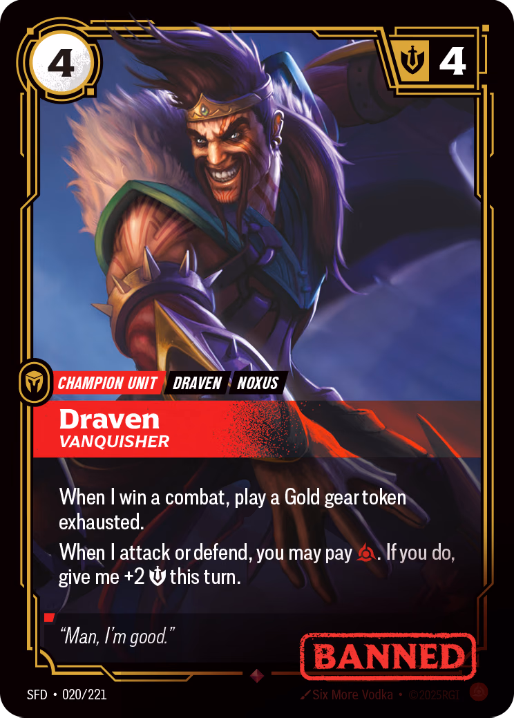 Draven, Vanquisher SFD-020/221 Riftbound card