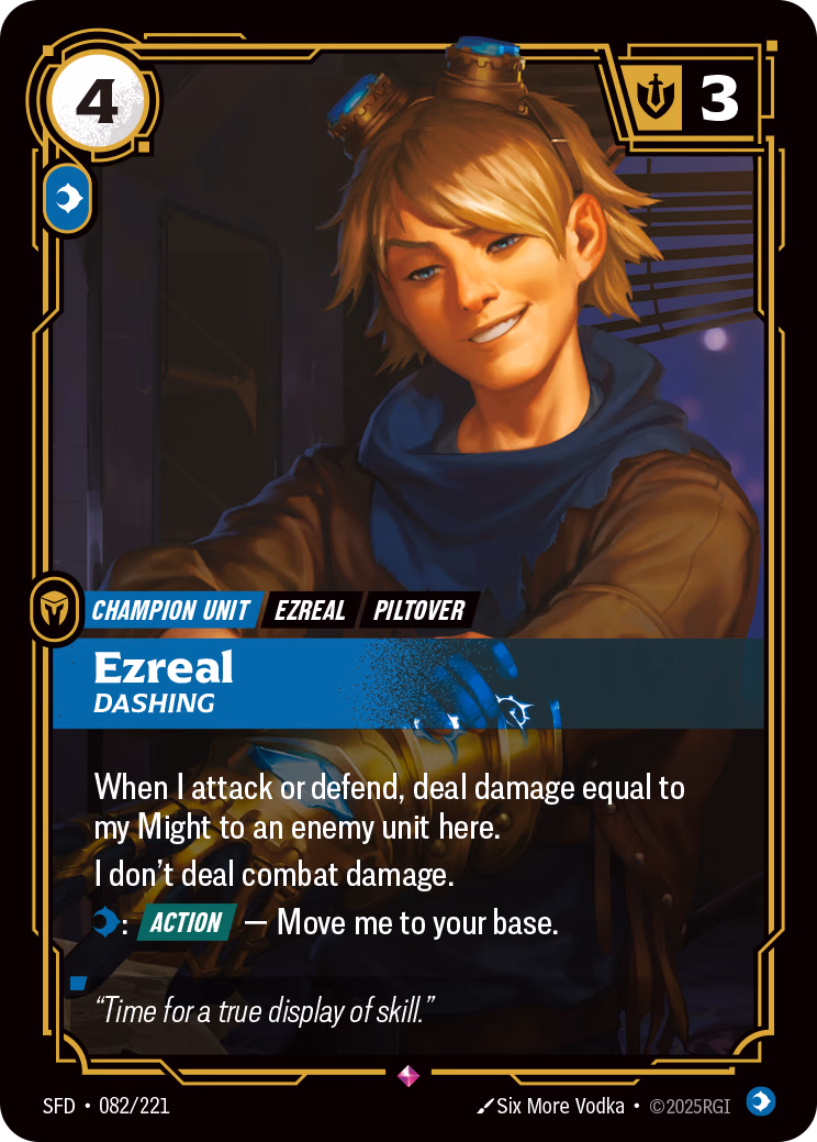Ezreal, Dashing SFD-082/221 Riftbound card