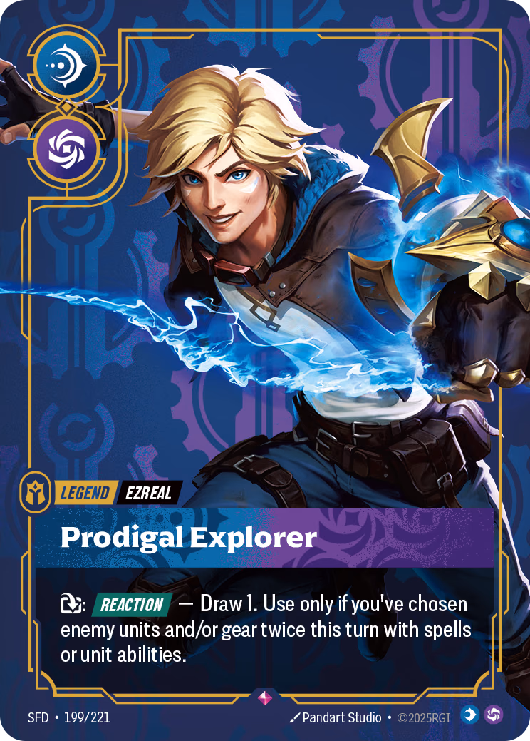 Ezreal, Prodigal Explorer SFD-199/221 Riftbound card