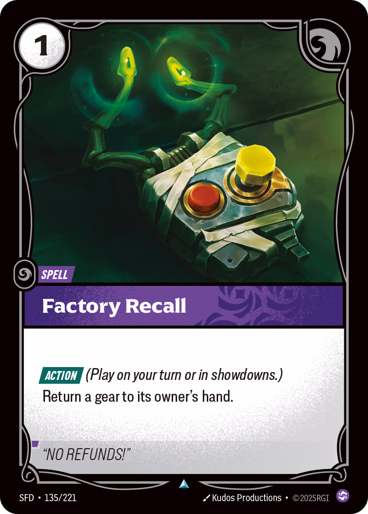Factory Recall SFD-135/221 Riftbound card