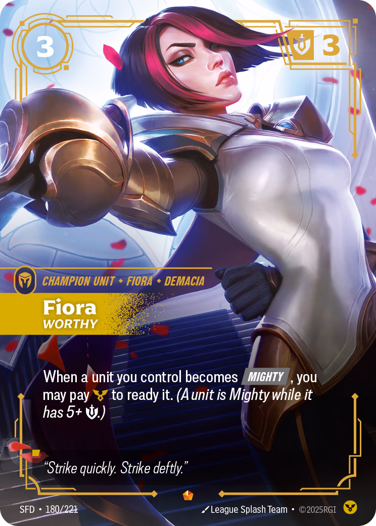 Fiora, Worthy SFD-180/221 Riftbound card
