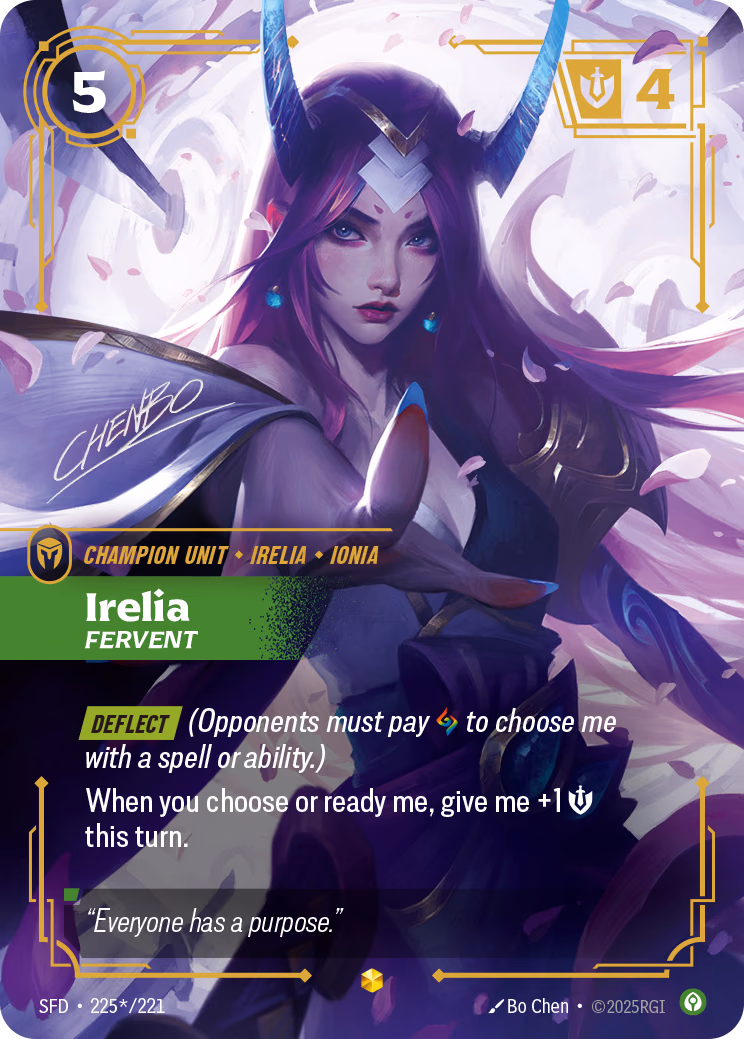 Irelia SFD-225*/221 Riftbound card