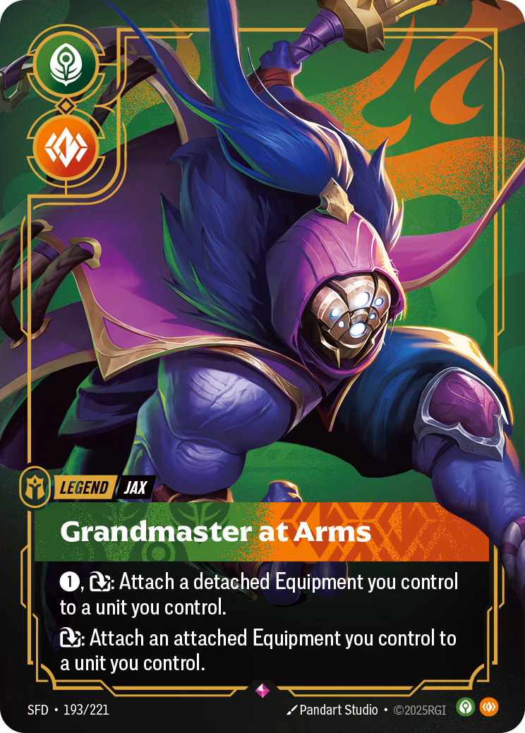 Jax, Grandmaster at Arms SFD-193/221 Riftbound card