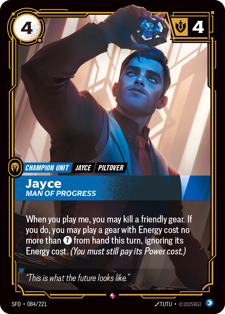 Jayce, Man of Progress SFD-084/221 Riftbound card