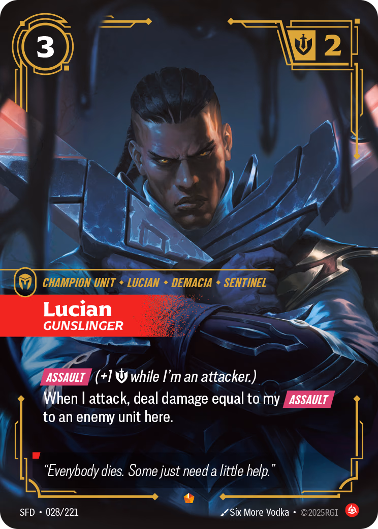 Lucian, Gunslinger SFD-028/221 Riftbound card