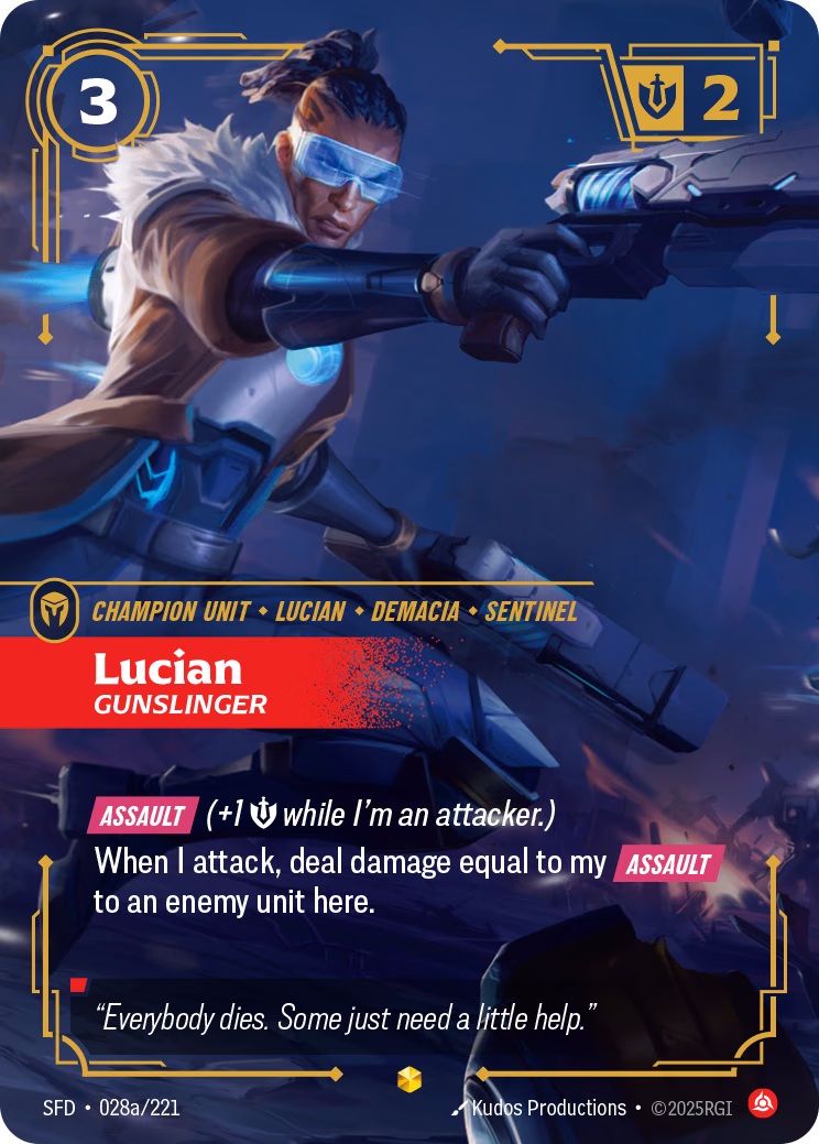 Lucian, Gunslinger SFD-028a/221 Riftbound card