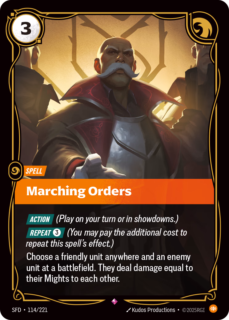 Marching Orders SFD-114/221 Riftbound card