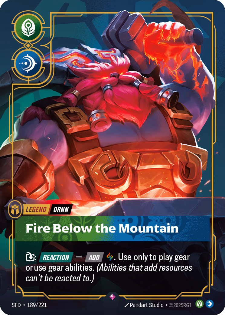 Ornn, Fire Below the Mountain SFD-189/221 Riftbound card