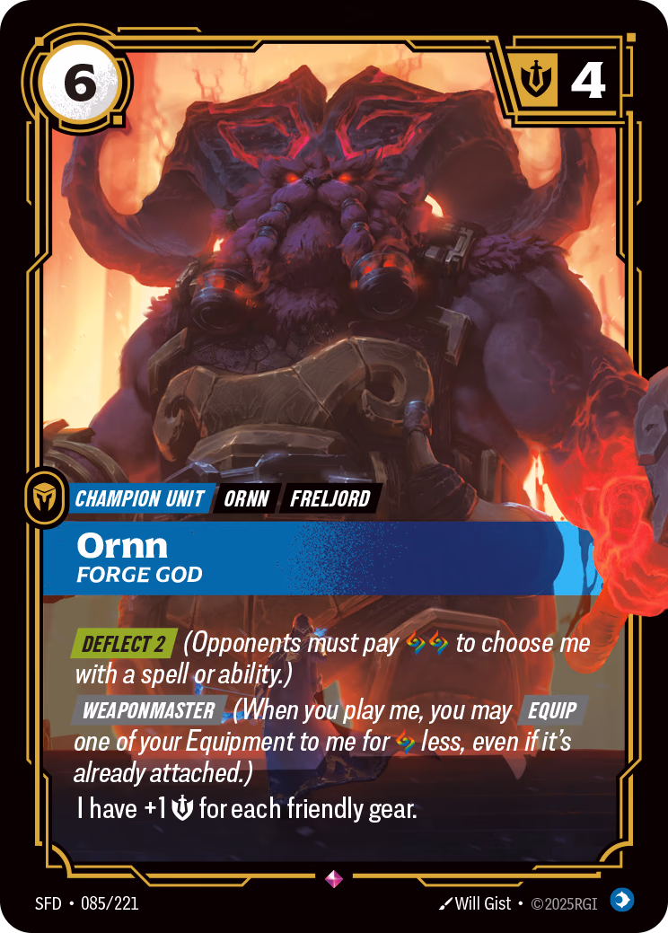Ornn, Forge God SFD-085/221 Riftbound card