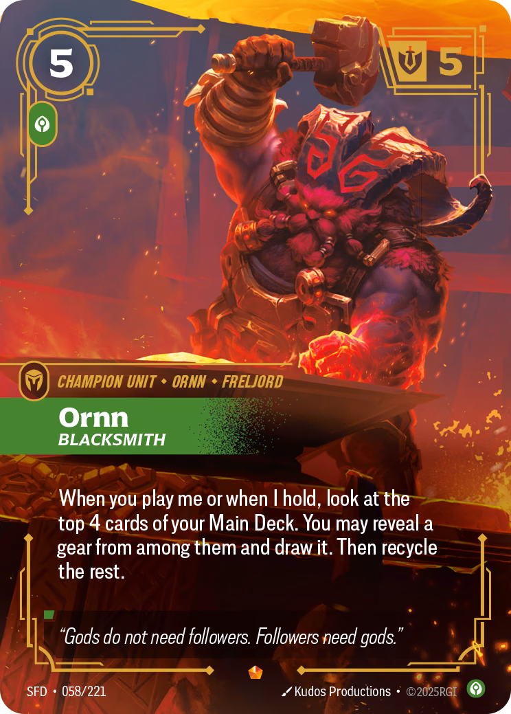 Ornn SFD-058/221 Riftbound card