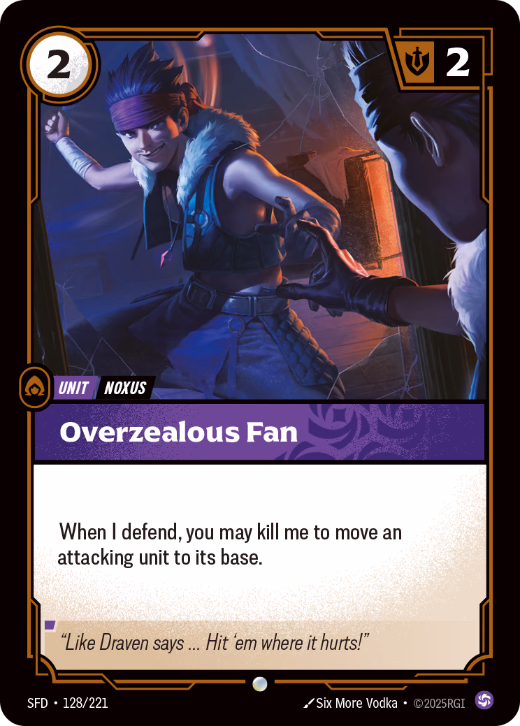 Overzealous Fan SFD-128/221 Riftbound card