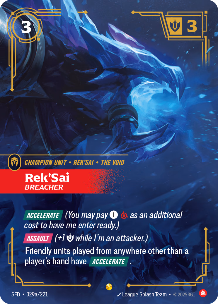 Rek'Sai, Breacher SFD-029a/221 Riftbound card