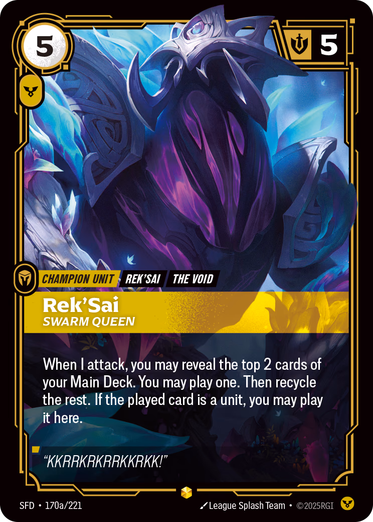 Rek'Sai SFD-170a/221 Riftbound card