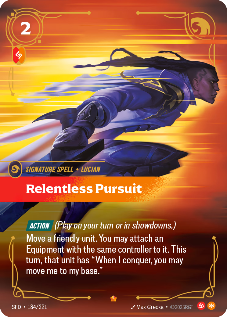 Relentless Pursuit SFD-184/221 Riftbound card