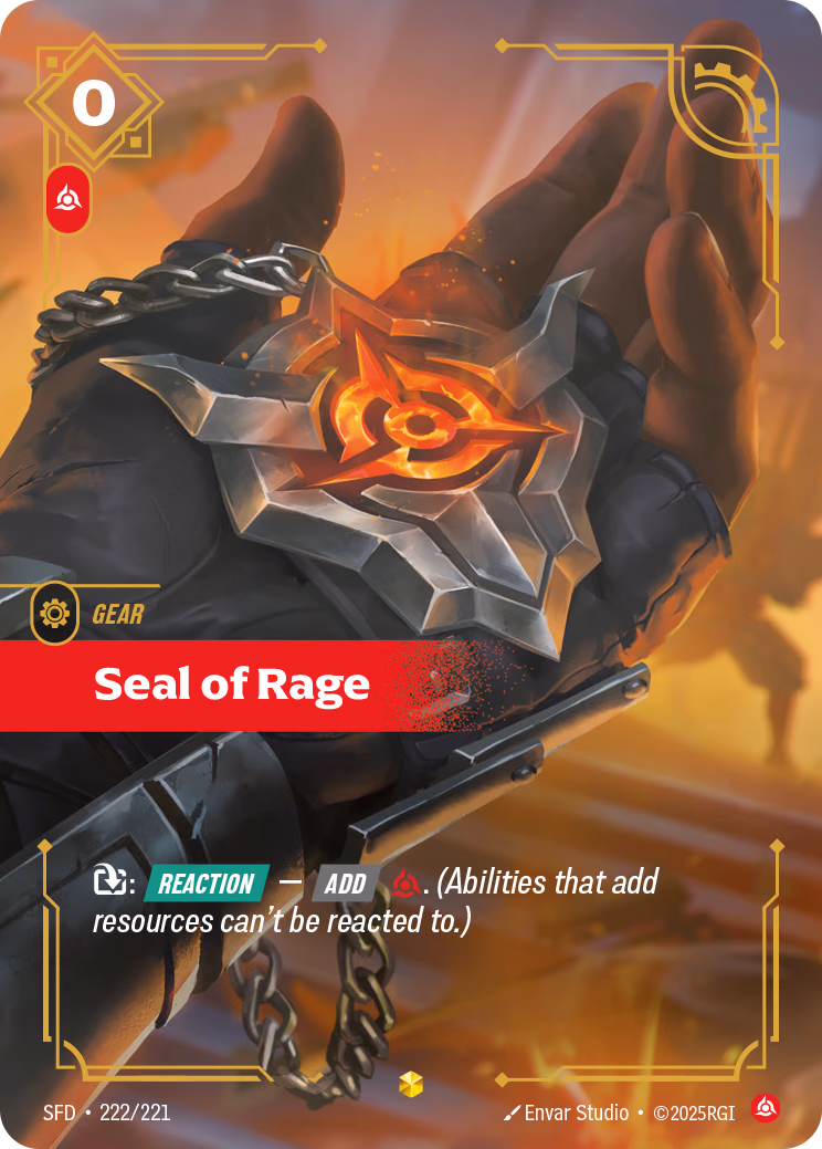 Seal of Rage SFD-222/221 Riftbound card