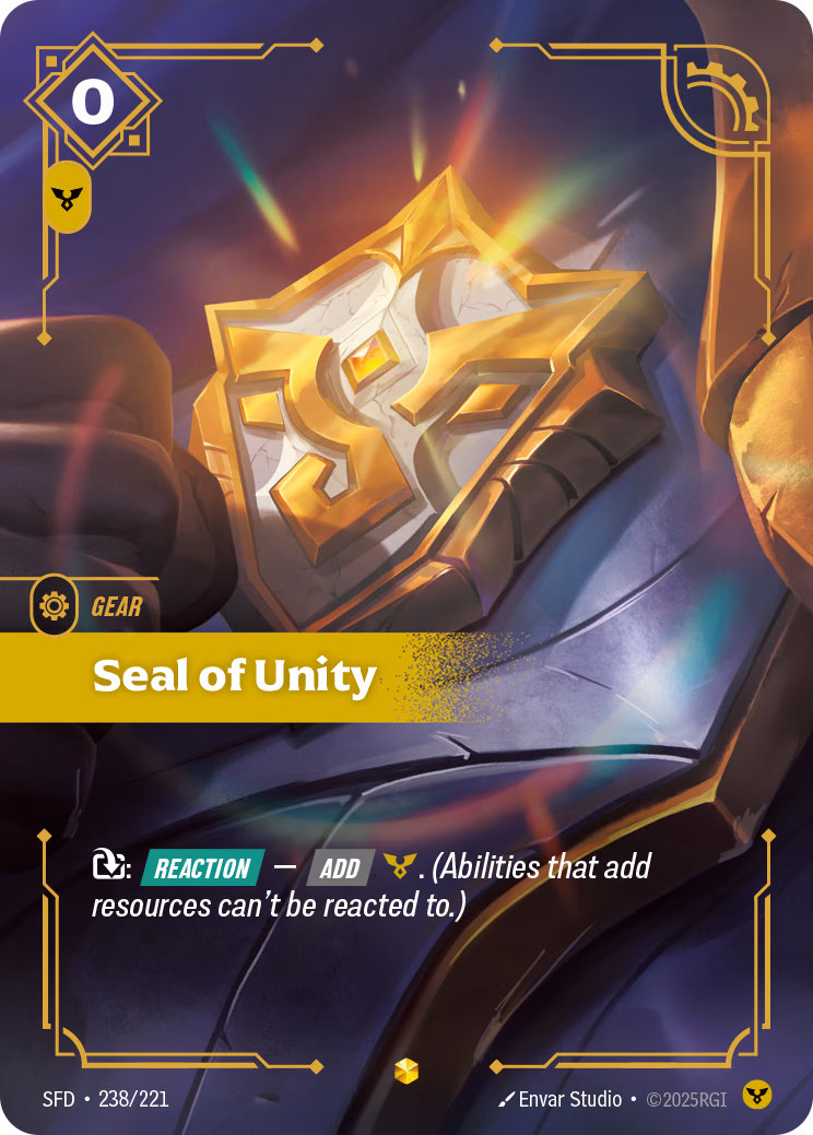 Seal of Unity SFD-238/221 Riftbound card