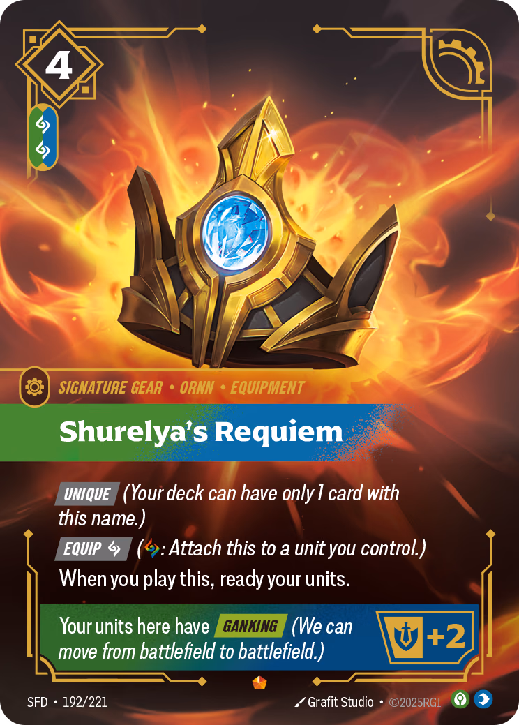 Shurelya's Requiem SFD-192/221 Riftbound card