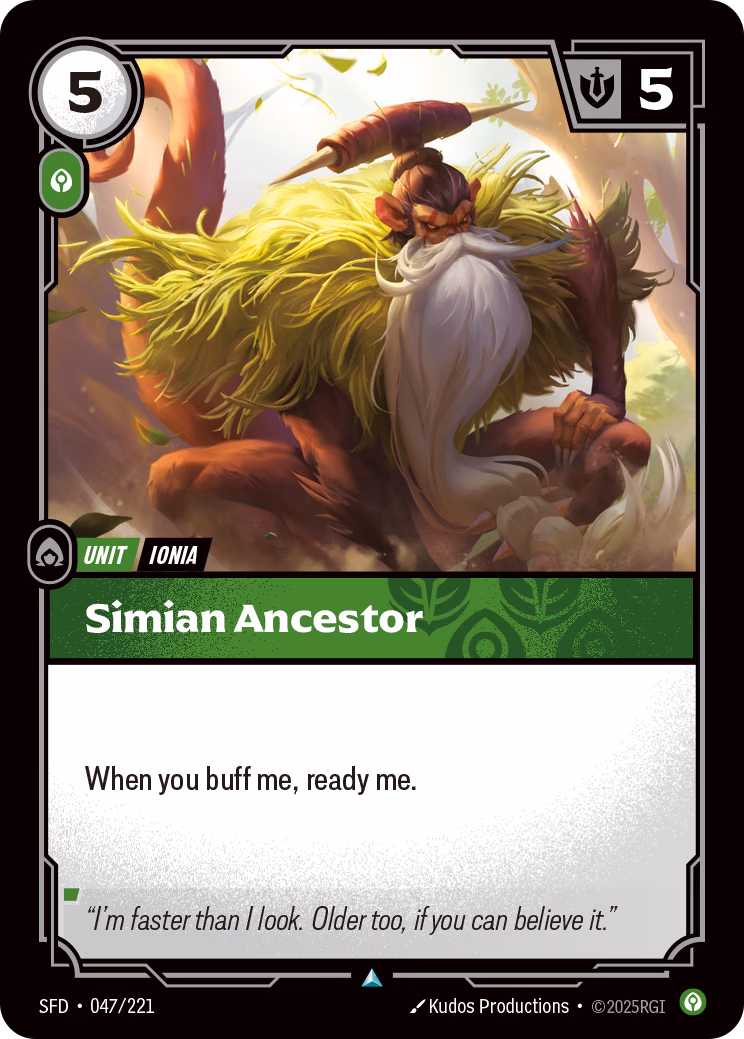 Simian Ancestor SFD-047/221 Riftbound card