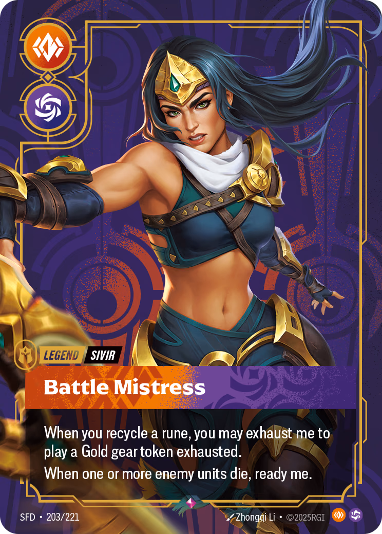 Sivir, Battle Mistress SFD-203/221 Riftbound card