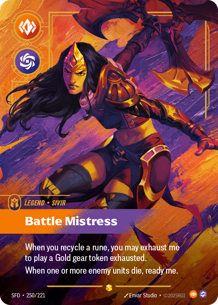 Sivir, Battle Mistress SFD-250/221 Riftbound card