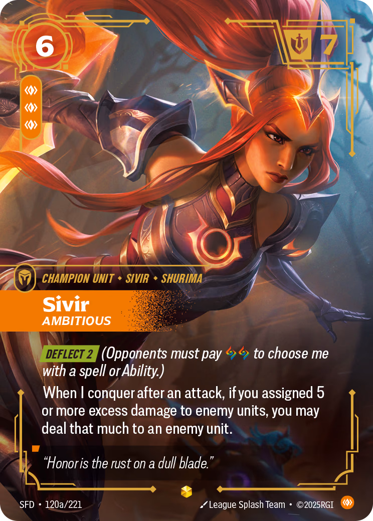 Sivir SFD-120a/221 Riftbound card