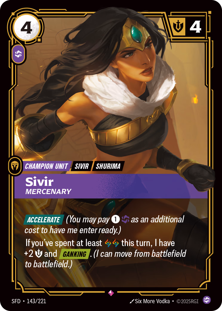 Sivir SFD-143/221 Riftbound card