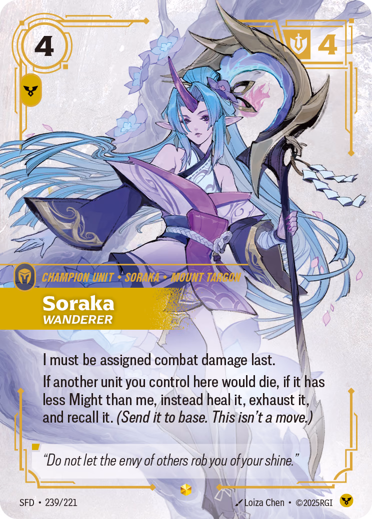 Soraka, Wanderer SFD-239/221 Riftbound card