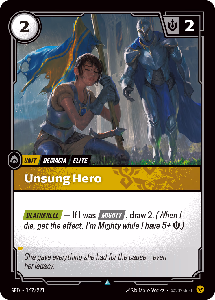 Unsung Hero SFD-167/221 Riftbound card