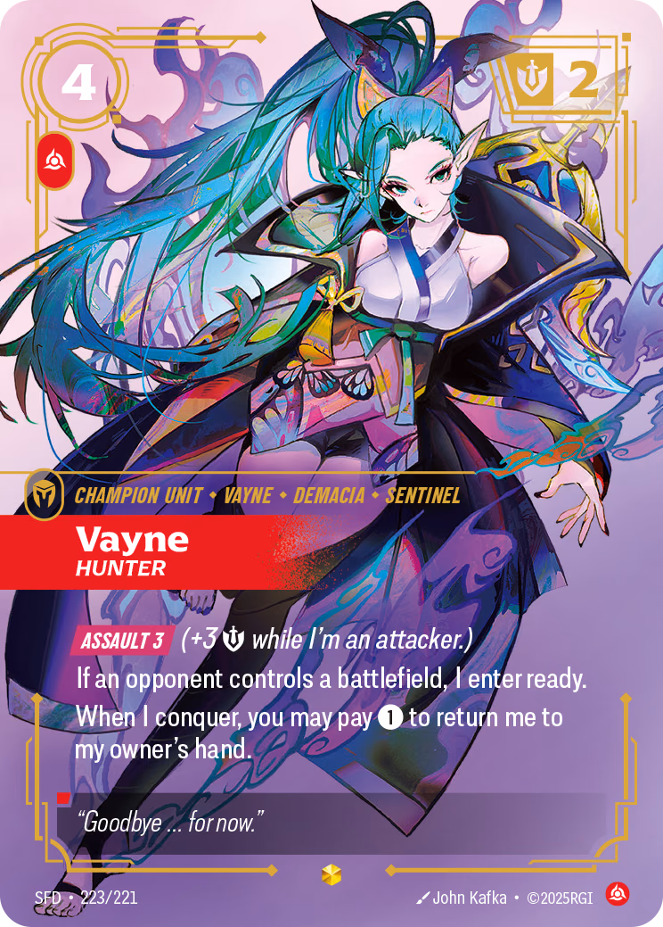 Vayne, Hunter SFD-223/221 Riftbound card