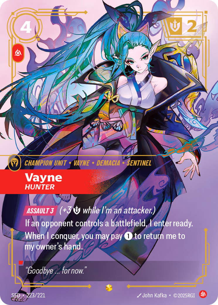 Vayne SFD-223/221 Riftbound card
