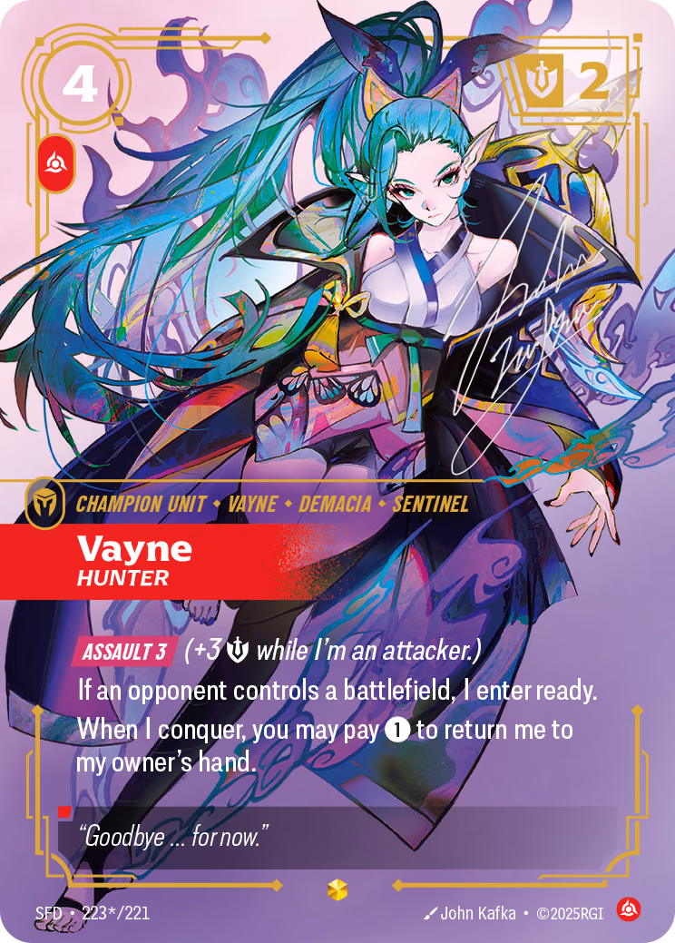 Vayne SFD-223*/221 Riftbound card