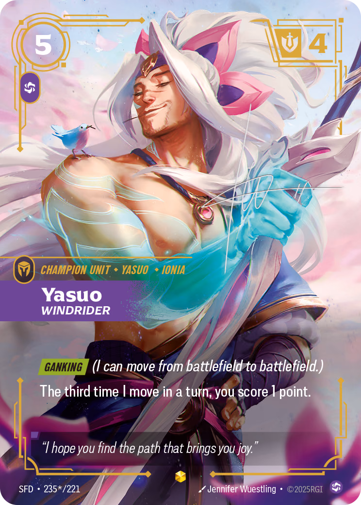 Yasuo, Windrider SFD-235*/221 Riftbound card