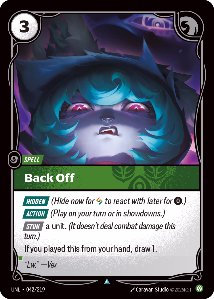 Back Off UNL-042/219 Riftbound card